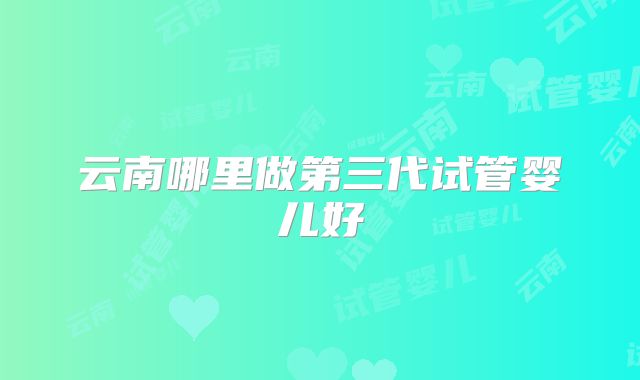 云南哪里做第三代试管婴儿好