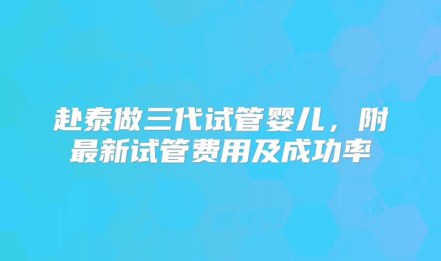 赴泰做三代试管婴儿,附最新试管费用及成功率