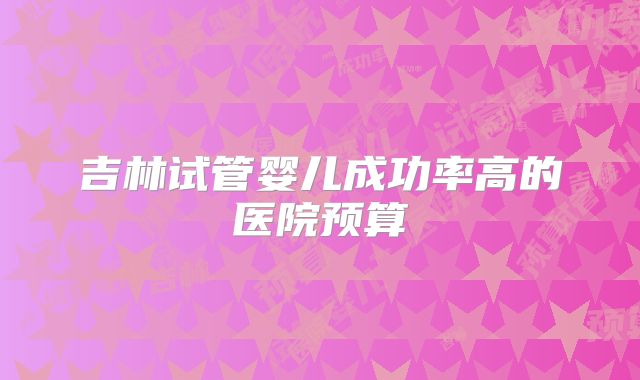 吉林试管婴儿成功率高的医院预算