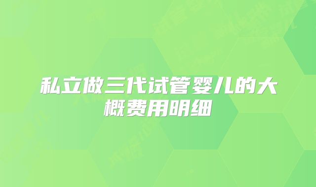 私立做三代试管婴儿的大概费用明细