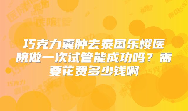巧克力囊肿去泰国乐樱医院做一次试管能成功吗？需要花费多少钱啊