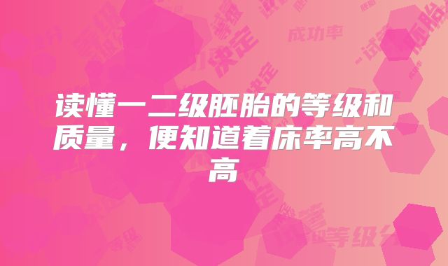 读懂一二级胚胎的等级和质量，便知道着床率高不高