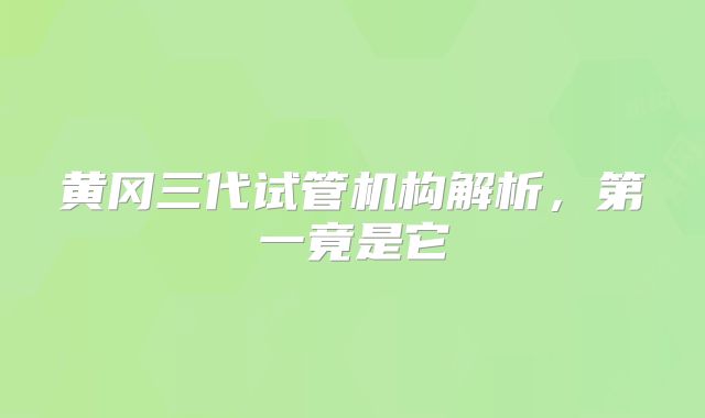 黄冈三代试管机构解析，第一竟是它