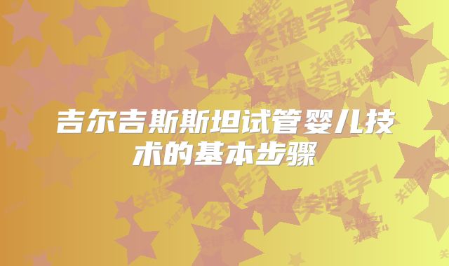 吉尔吉斯斯坦试管婴儿技术的基本步骤