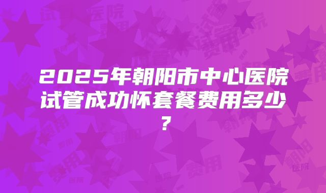 2025年朝阳市中心医院试管成功怀套餐费用多少?