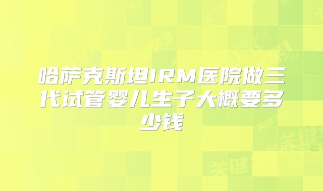 哈萨克斯坦IRM医院做三代试管婴儿生子大概要多少钱