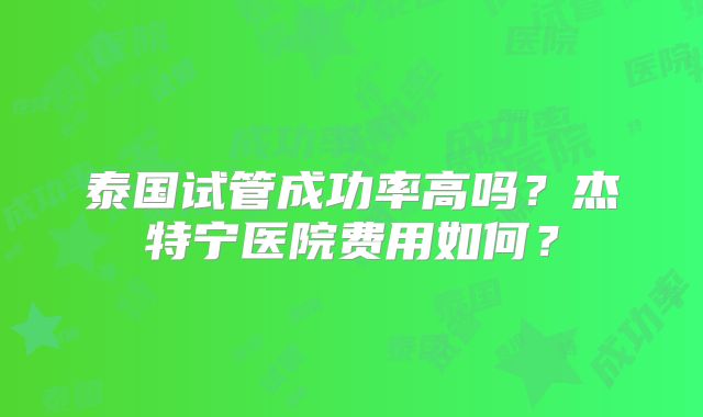 泰国试管成功率高吗？杰特宁医院费用如何？