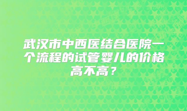 武汉市中西医结合医院一个流程的试管婴儿的价格高不高？