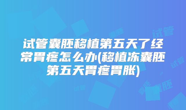 试管囊胚移植第五天了经常胃疼怎么办(移植冻囊胚第五天胃疼胃胀)