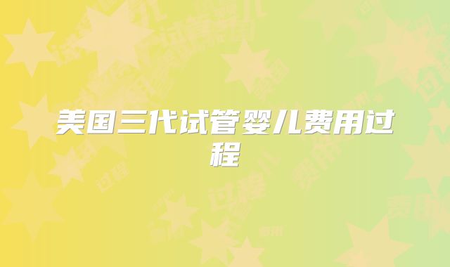 美国三代试管婴儿费用过程