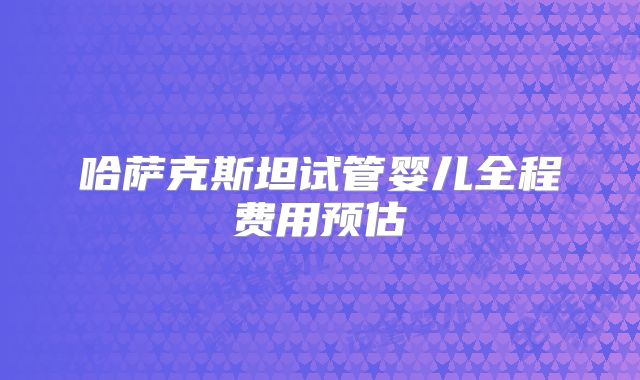 哈萨克斯坦试管婴儿全程费用预估