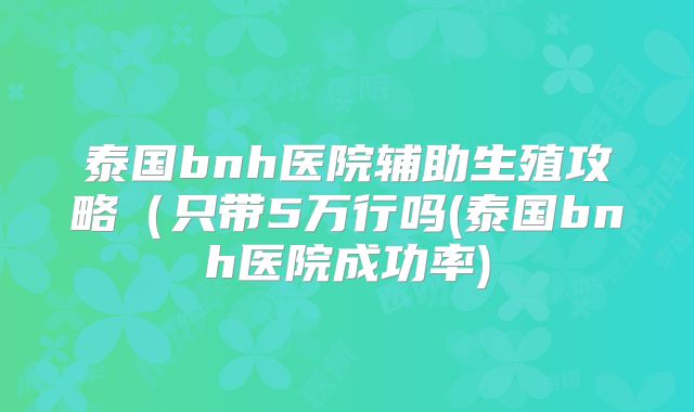 泰国bnh医院辅助生殖攻略（只带5万行吗(泰国bnh医院成功率)