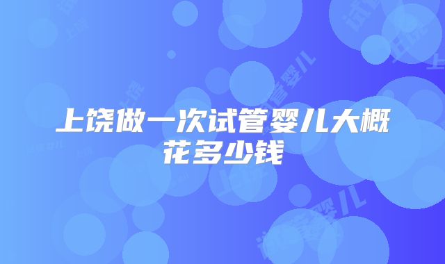 上饶做一次试管婴儿大概花多少钱