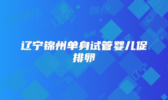 辽宁锦州单身试管婴儿促排卵