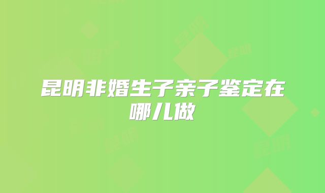 昆明非婚生子亲子鉴定在哪儿做