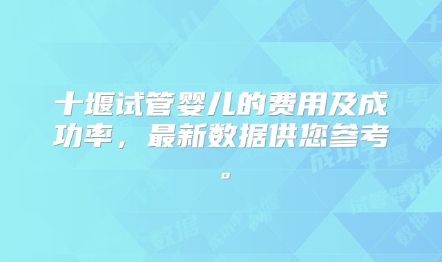 十堰试管婴儿的费用及成功率,最新数据供您参考。