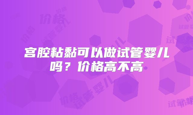 宫腔粘黏可以做试管婴儿吗？价格高不高