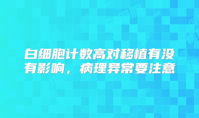 白细胞计数高对移植有没有影响，病理异常要注意