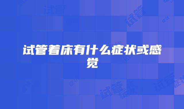 试管着床有什么症状或感觉