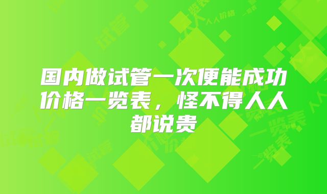 国内做试管一次便能成功价格一览表，怪不得人人都说贵
