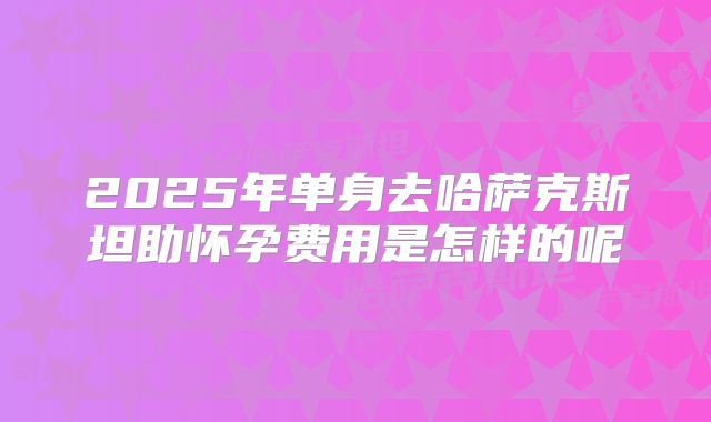 2025年单身去哈萨克斯坦助怀孕费用是怎样的呢