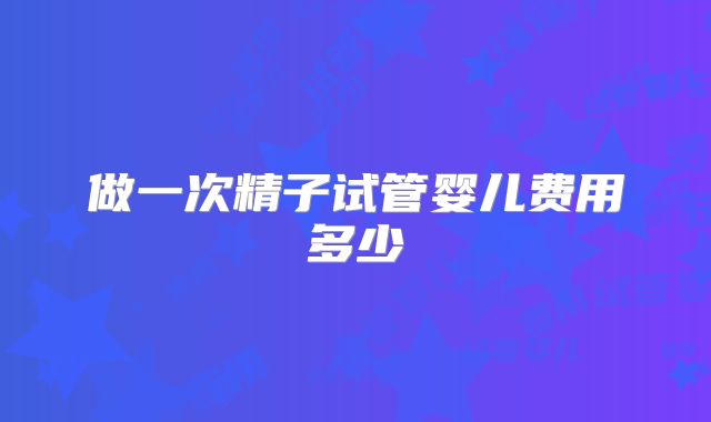 做一次精子试管婴儿费用多少