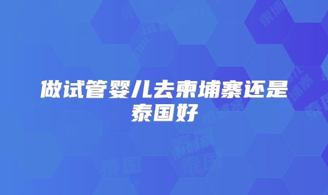 做试管婴儿去柬埔寨还是泰国好