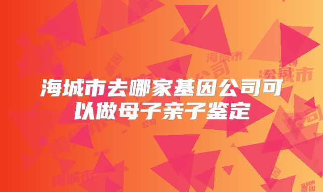 海城市去哪家基因公司可以做母子亲子鉴定