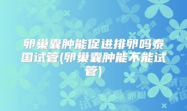 卵巢囊肿能促进排卵吗泰国试管(卵巢囊肿能不能试管)