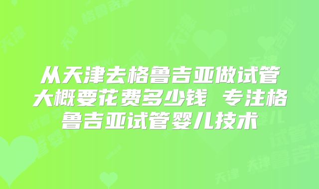 从天津去格鲁吉亚做试管大概要花费多少钱 专注格鲁吉亚试管婴儿技术