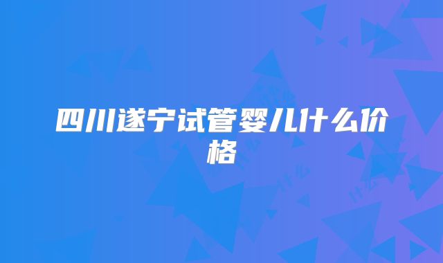 四川遂宁试管婴儿什么价格