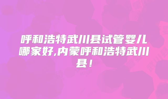 呼和浩特武川县试管婴儿哪家好,内蒙呼和浩特武川县！