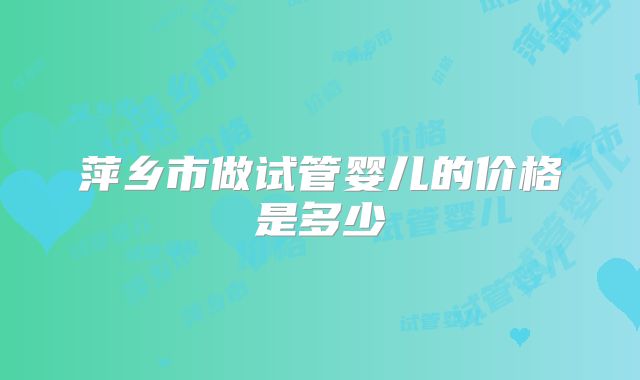 萍乡市做试管婴儿的价格是多少