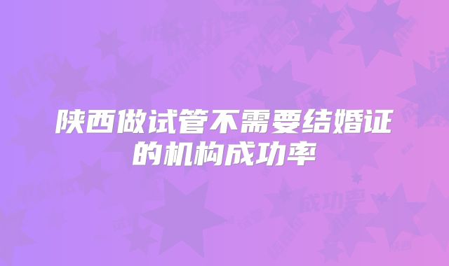 陕西做试管不需要结婚证的机构成功率