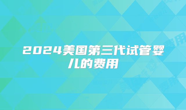 2024美国第三代试管婴儿的费用