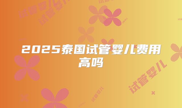 2025泰国试管婴儿费用高吗