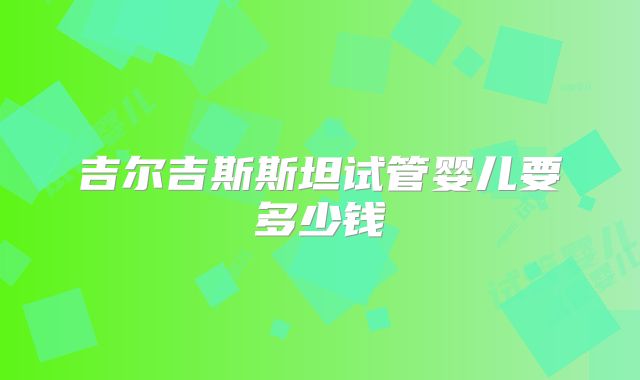 吉尔吉斯斯坦试管婴儿要多少钱