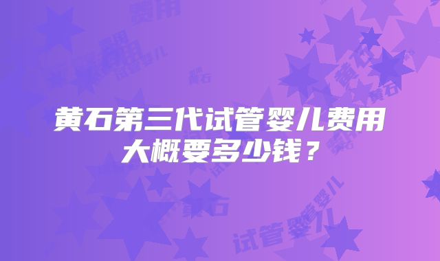 黄石第三代试管婴儿费用大概要多少钱?