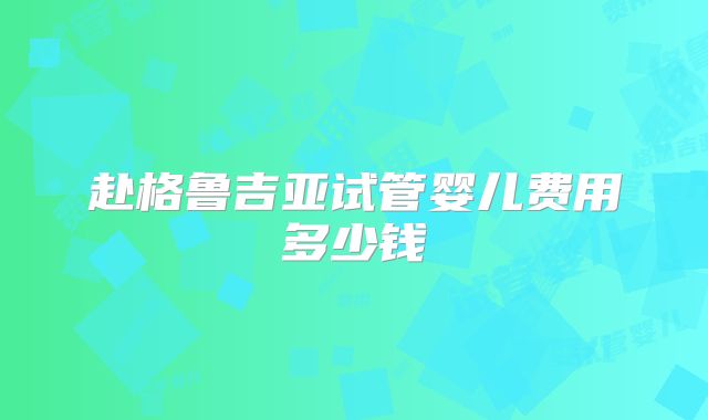 赴格鲁吉亚试管婴儿费用多少钱