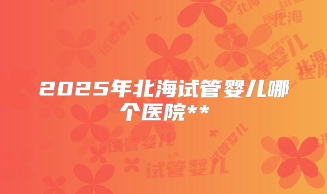 2025年北海试管婴儿哪个医院**