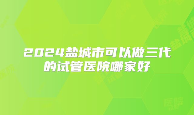 2024盐城市可以做三代的试管医院哪家好
