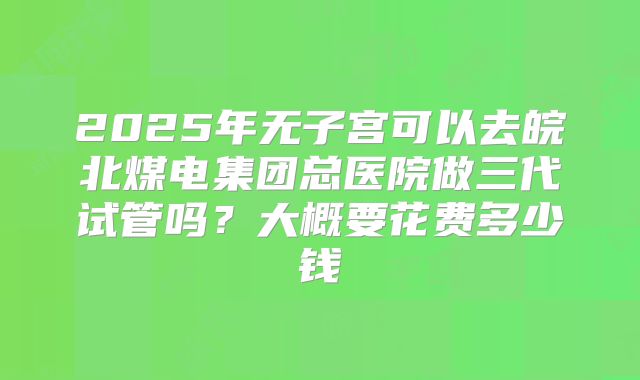 2025年无子宫可以去皖北煤电集团总医院做三代试管吗？大概要花费多少钱