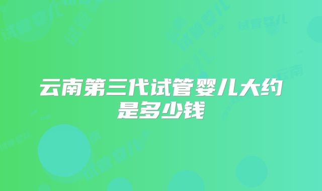 云南第三代试管婴儿大约是多少钱