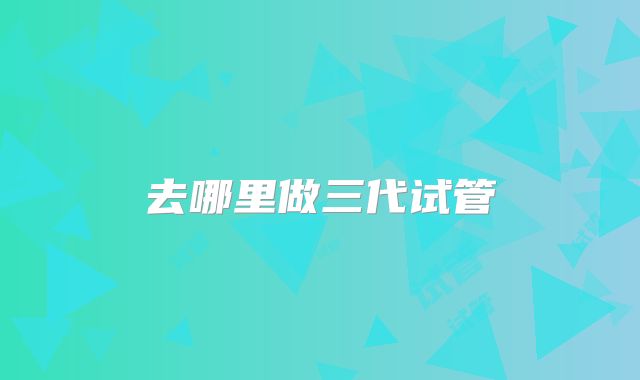 去哪里做三代试管