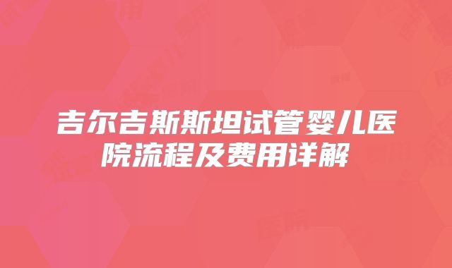 吉尔吉斯斯坦试管婴儿医院流程及费用详解