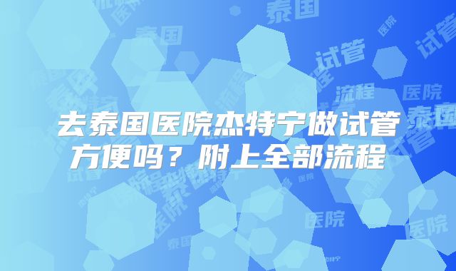 去泰国医院杰特宁做试管方便吗?附上全部流程