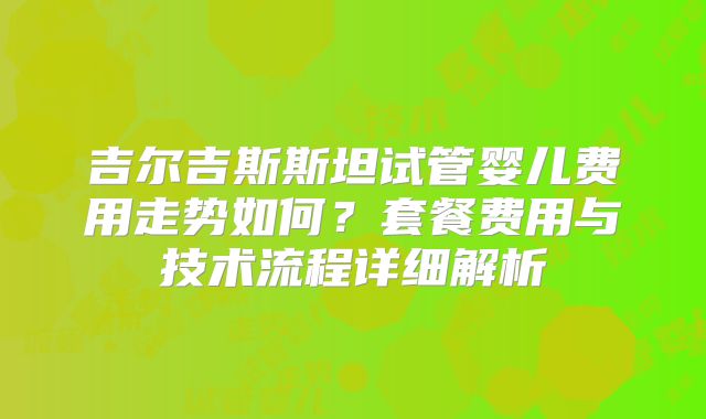 吉尔吉斯斯坦试管婴儿费用走势如何？套餐费用与技术流程详细解析