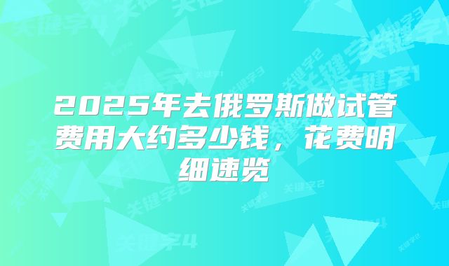 2025年去俄罗斯做试管费用大约多少钱，花费明细速览