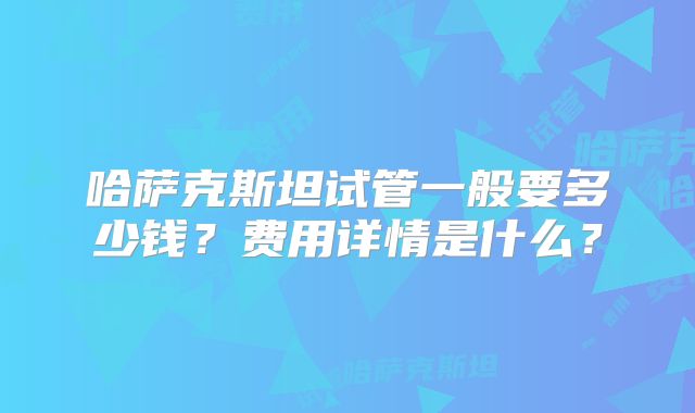 哈萨克斯坦试管一般要多少钱？费用详情是什么？
