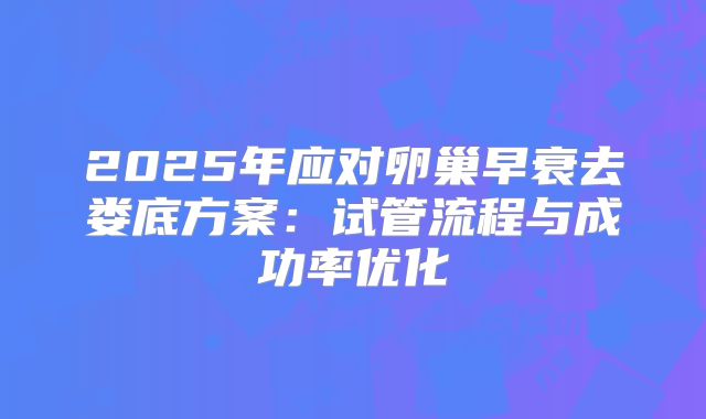 2025年应对卵巢早衰去娄底方案：试管流程与成功率优化